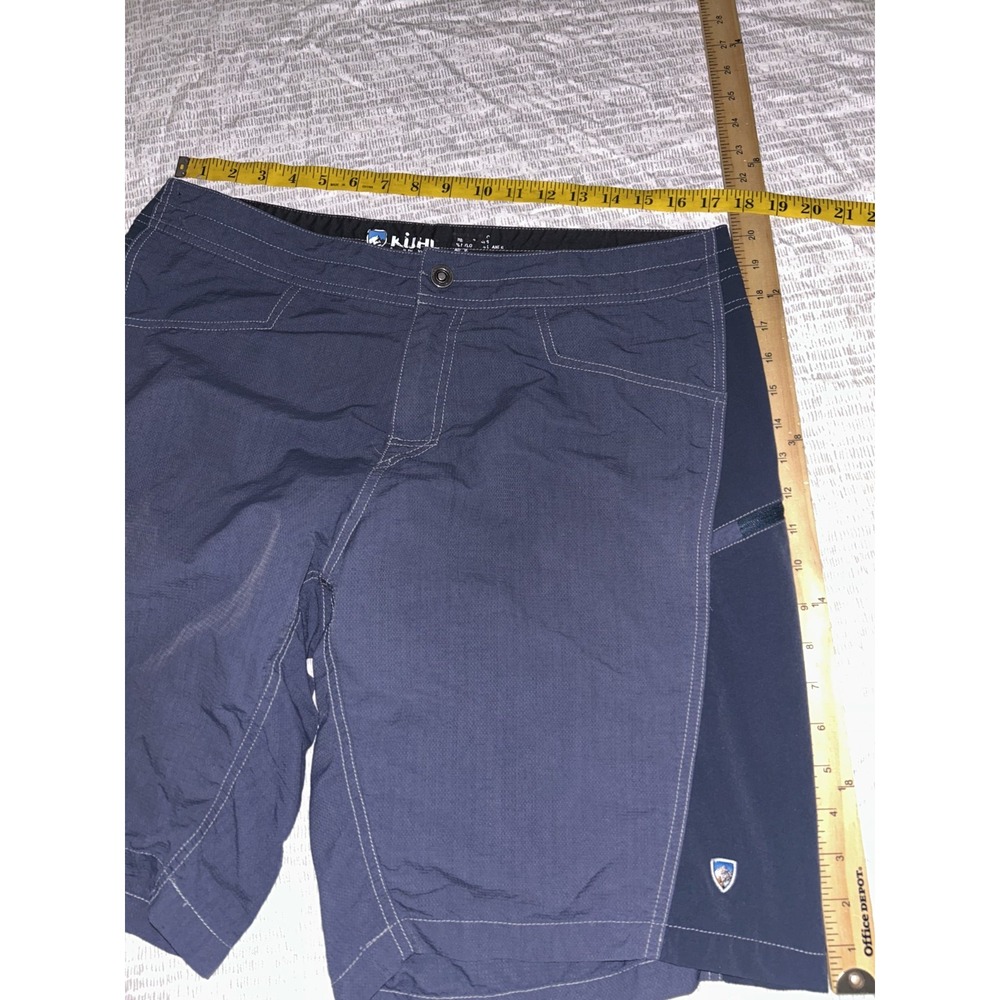 Kuhl Mutiny River Shorts 36 Navy Hybrid Hiking Outdoor Utility Trail Performance - Picture 8 of 9